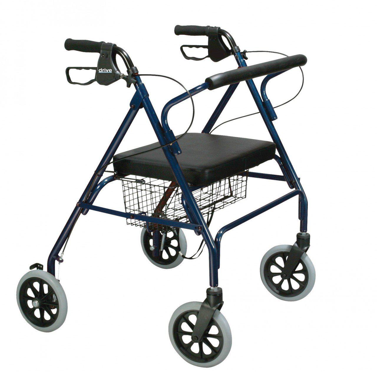 Heavy Duty Bariatric Rollator Walker with Large Padded Seat  10215bl-1