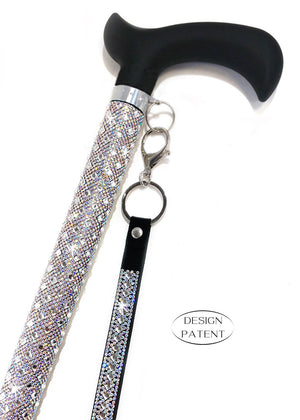 Adjustable aluminum cane with sparkling design