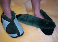 Australian Sheepskin Apparel Wrap Around Boot, Closed Toe with Rubber Sole