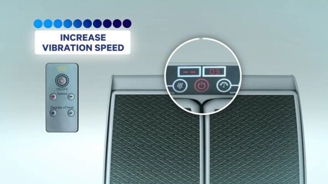 Close-up of MotionCiser vibration and heat settings