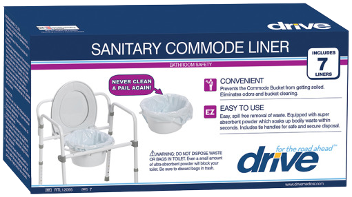 TidyCare Commode Liners and Absorbent Pads for Bedside Toilet Chair Bucket  | Universal Fit