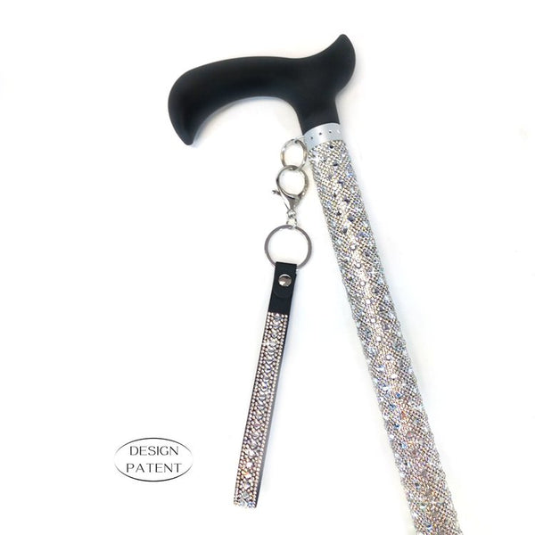 Adjustable aluminum cane with sparkling design