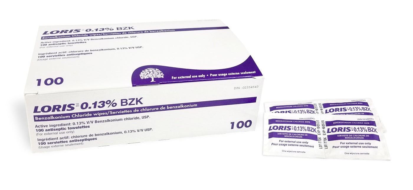 Loris Benzalkonium Chloride Wipes (Box of 100)