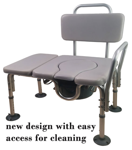 PADDED TRANSFER COMMODE CHAIR