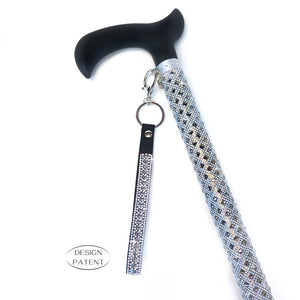Adjustable aluminum cane with sparkling design