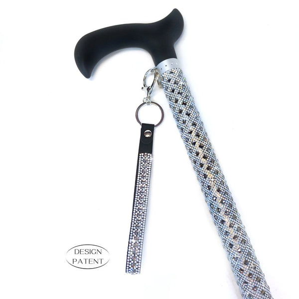 Adjustable aluminum cane with sparkling design