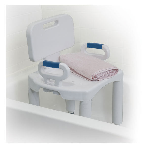Bath Bench with Back and Arms usage