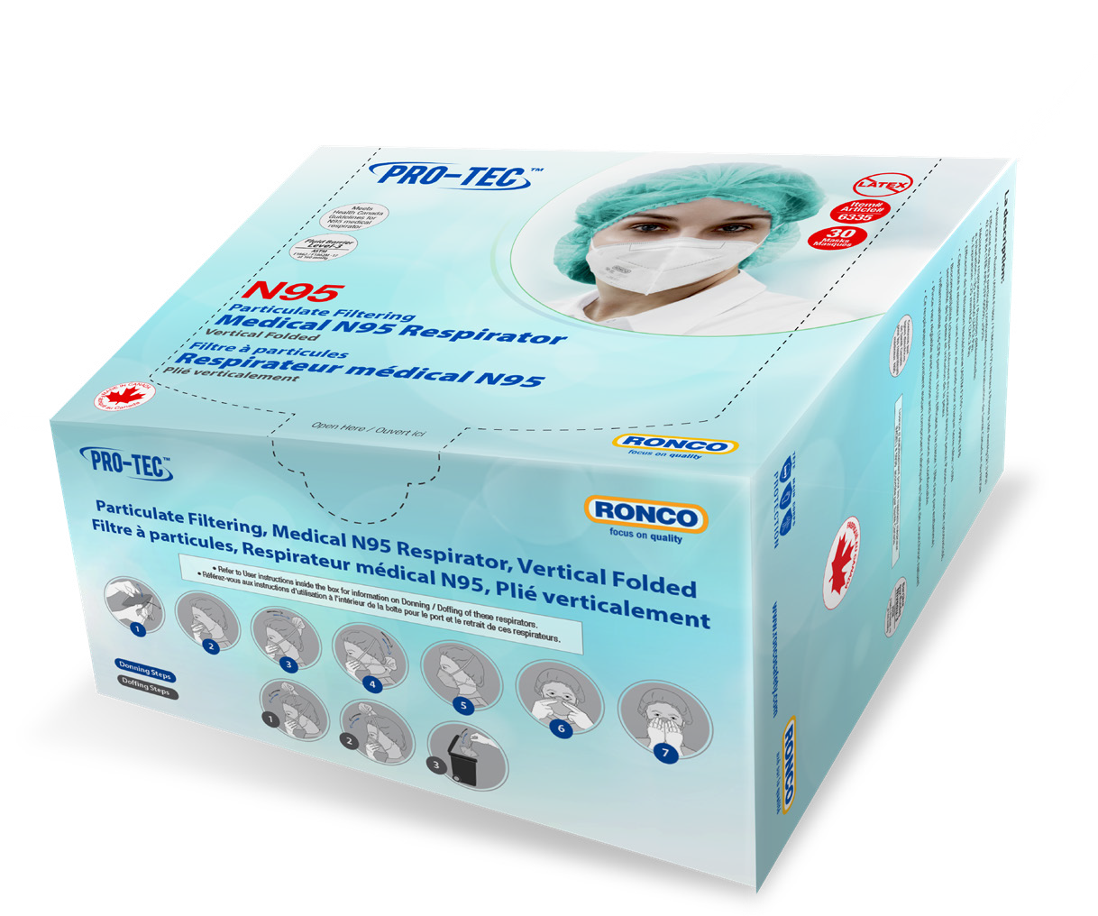 PRO-TEC MEDICAL N95 RESPIRATOR VERTICAL FOLD