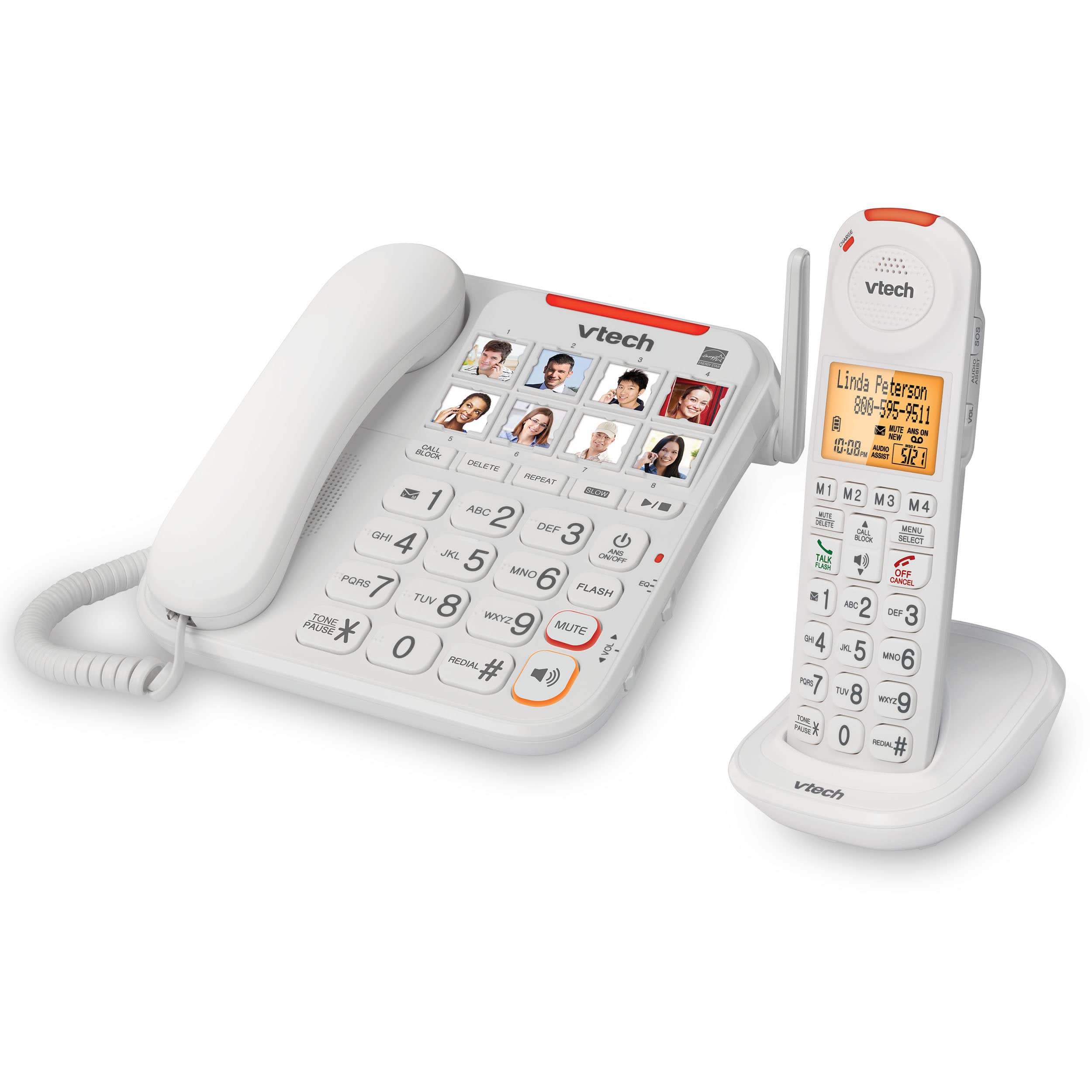 AMPLIFIED CORDED/CORDLESS ANSWERING SYSTEM W/ BIG BUTTONS & DISPLAY