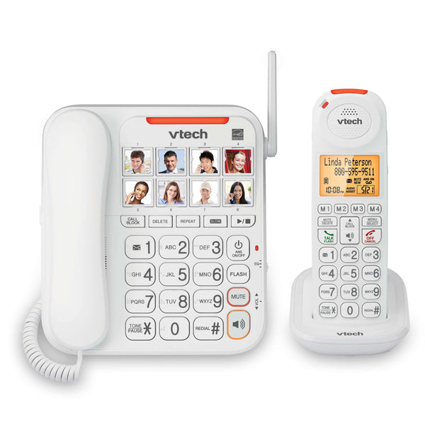 AMPLIFIED CORDED/CORDLESS ANSWERING SYSTEM W/ BIG BUTTONS & DISPLAY