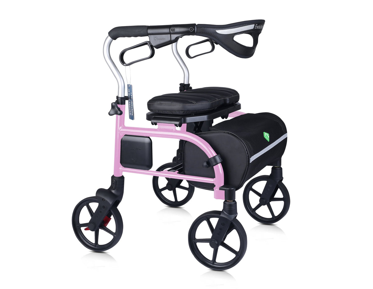 Pink Evolution Trillium Walker with padded seat and basket