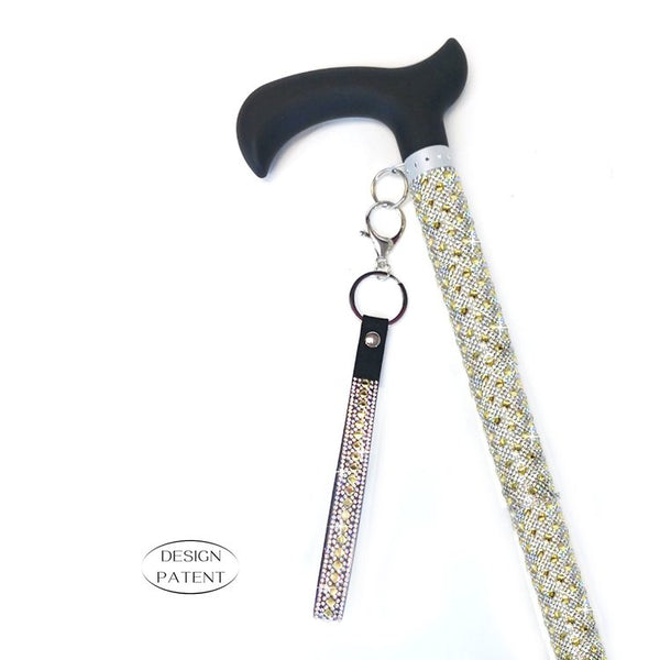 Adjustable aluminum cane with sparkling design