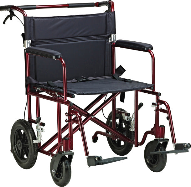 BARIATRIC TRANSPORT CHAIR RED 22"
