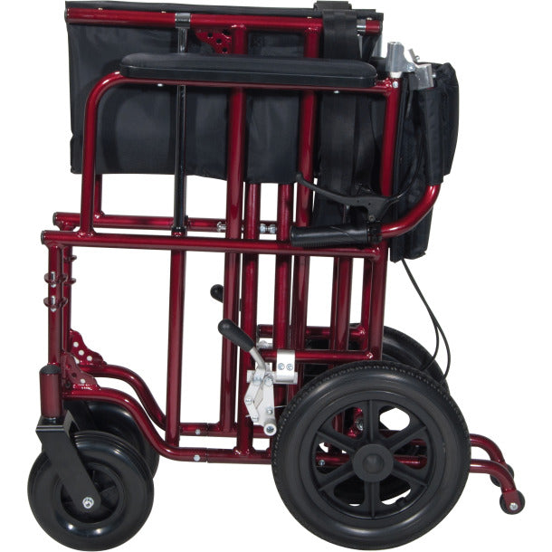 BARIATRIC TRANSPORT CHAIR RED 22"