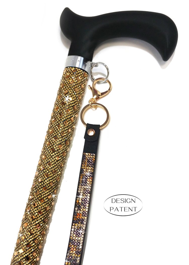 Adjustable aluminum cane with sparkling design