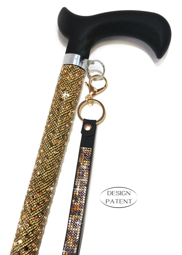 Adjustable aluminum cane with sparkling design
