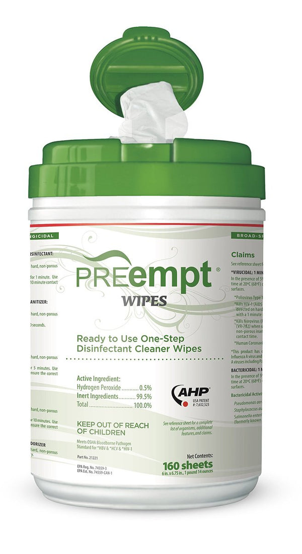 PREempt RTU Disinfectant Wipes 160/Can