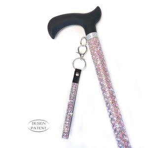 Adjustable aluminum cane with sparkling design
